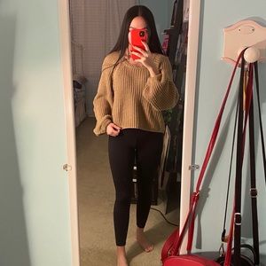 Cotton Emporium Brown/Tan/Beige Scoop Neck Sweater